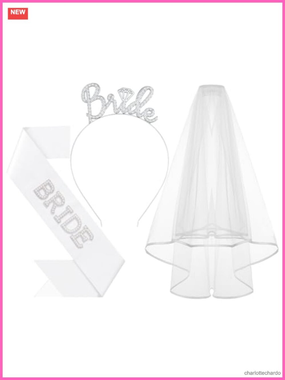 Bride to Be Headband with Sash and Veil Set Bachelorette Party